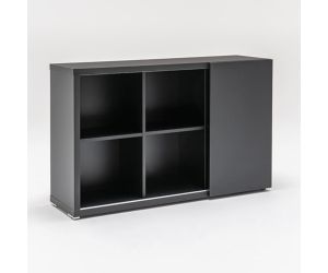 Kast in mat zwart (6 vakken)