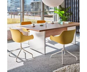 Vergadertafel Martino (Amber Oak met hoogglans wit)