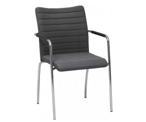 Vergaderstoel Alpha hoge rug zwart sledeframe